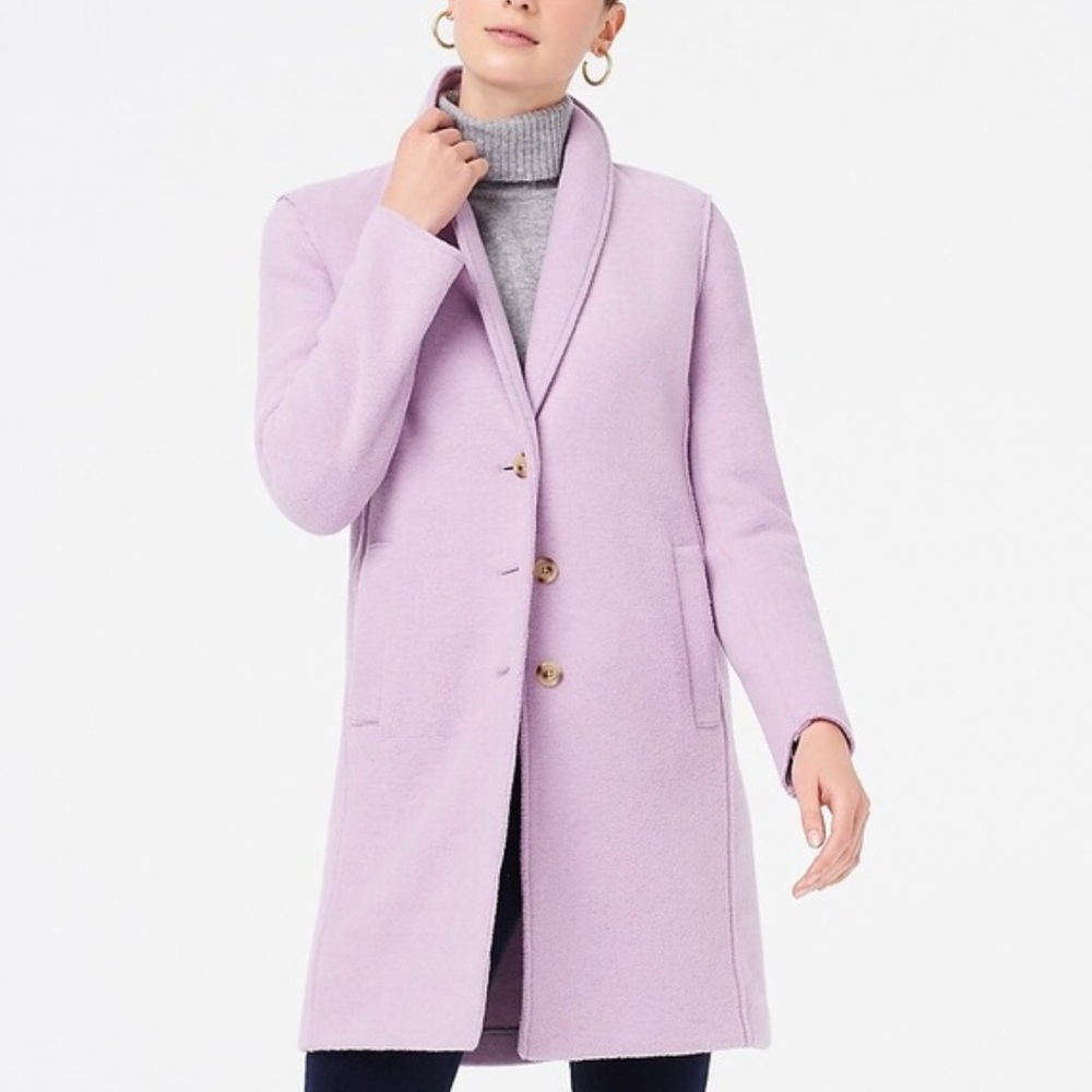 J. Crew size 2 Lavender Boiled Wool Blend Topcoat